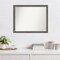 Amanti Art Non-Beveled Wood Wall Mirror, Regis Barnwood Grey Narrow Frame